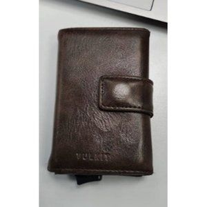 Pop Up Wallet, Genuine Leather Automatic Credit Card Holder Wallet RFID Blocking